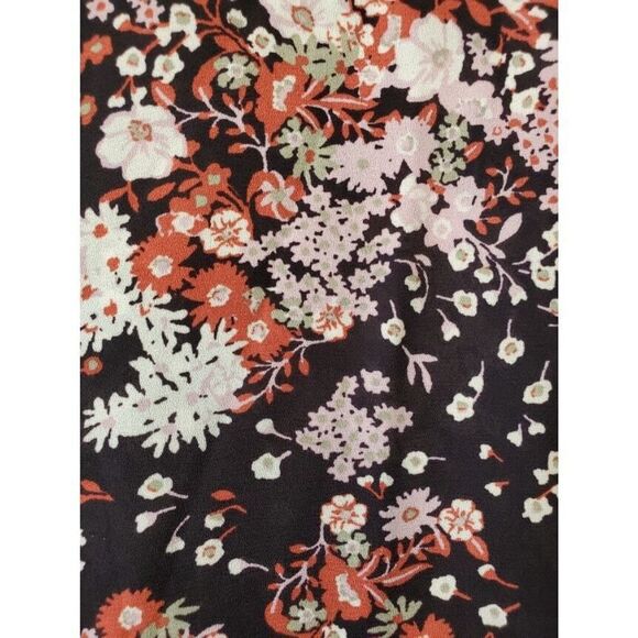 Est 1948 Tunic Blouse 18/20 Black Pink Floral V Neck Gathered 3/4 Sleeve - Picture 4 of 7